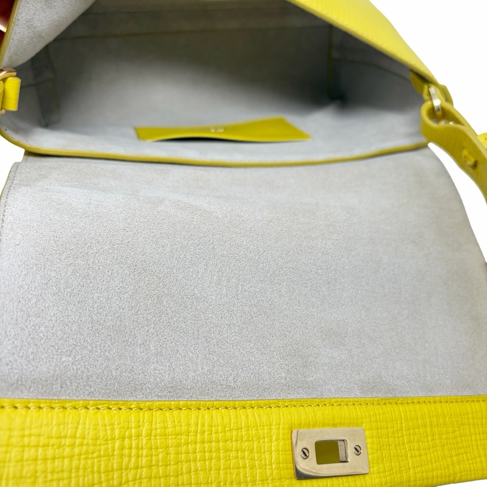 Anya Hindmarch Mortimer Cross-body Crosshatch Calf Leather in Taxi Yellow, NWT - Picture 9 of 14